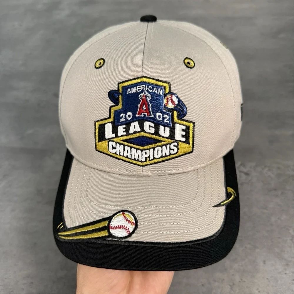 Vintage Los Angeles Angels Hat New‎ Era Gray Navy Gold AL League Champions Cap